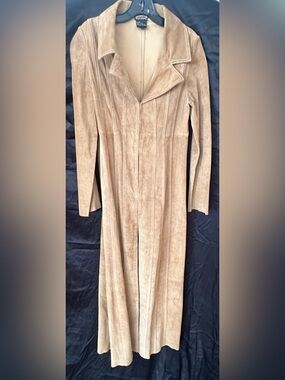 Wet Seal Long Tan Suede Trench Coat vintage never worn!